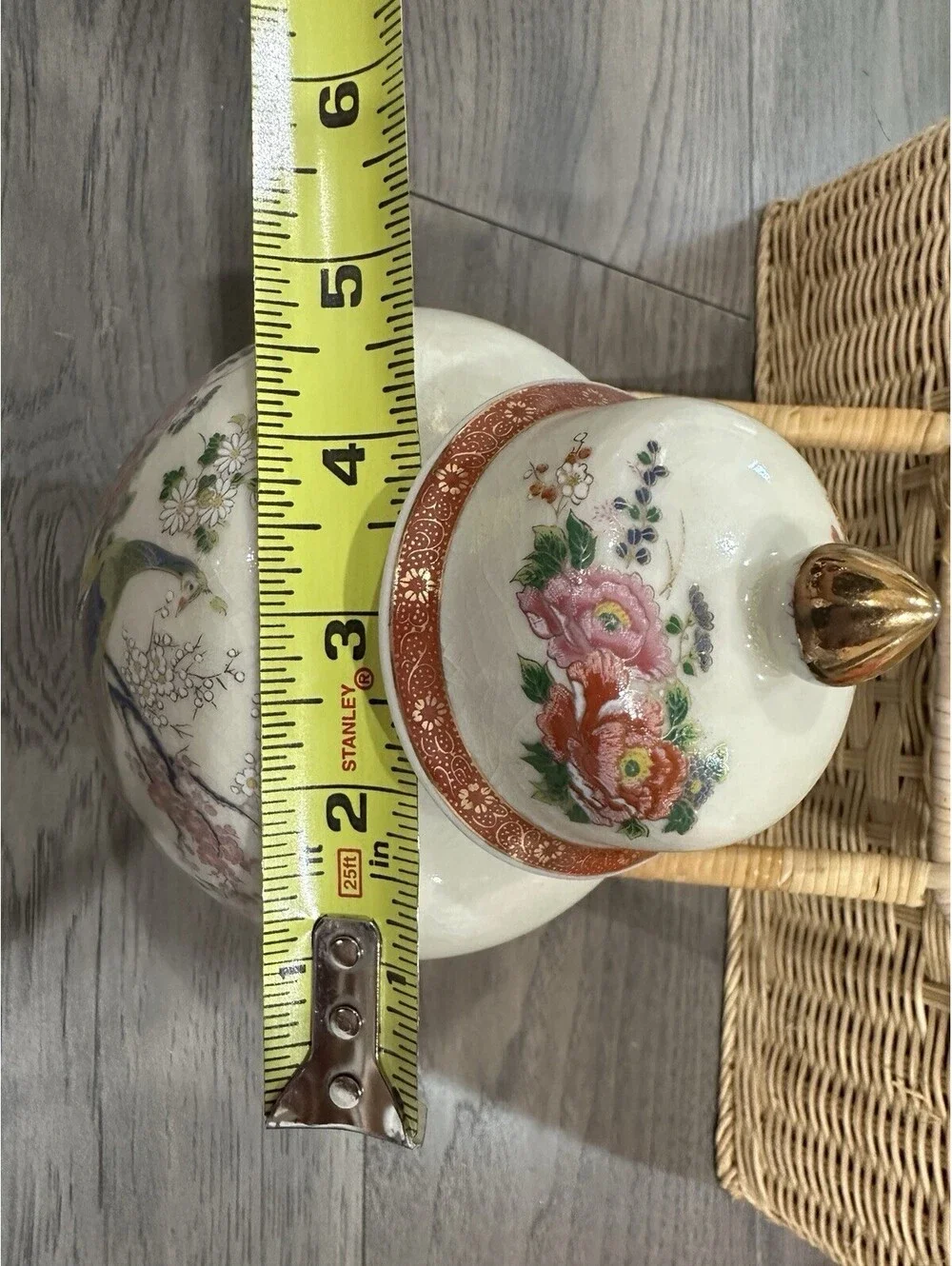 Vintage 1950s Japanese Satsuma Porcelain Ginger Jar Excellent Condition 8